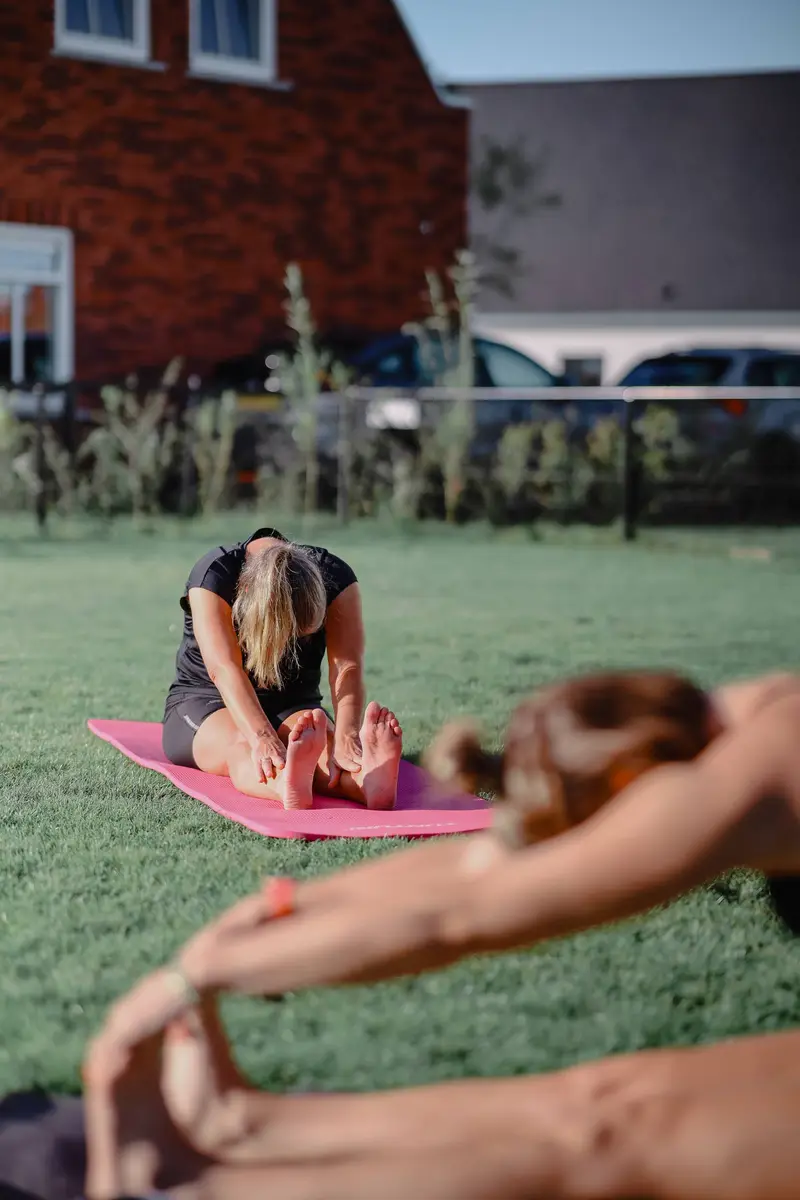 Warming-up tijdens yogales